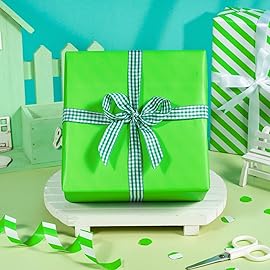 WRAPAHOLIC 30 Inch Reversible Green Wrapping Paper - Green and Stripes Wrapping Paper for Birthday, Holiday, Wedding, Baby Shower - 30 inch x 33 feet