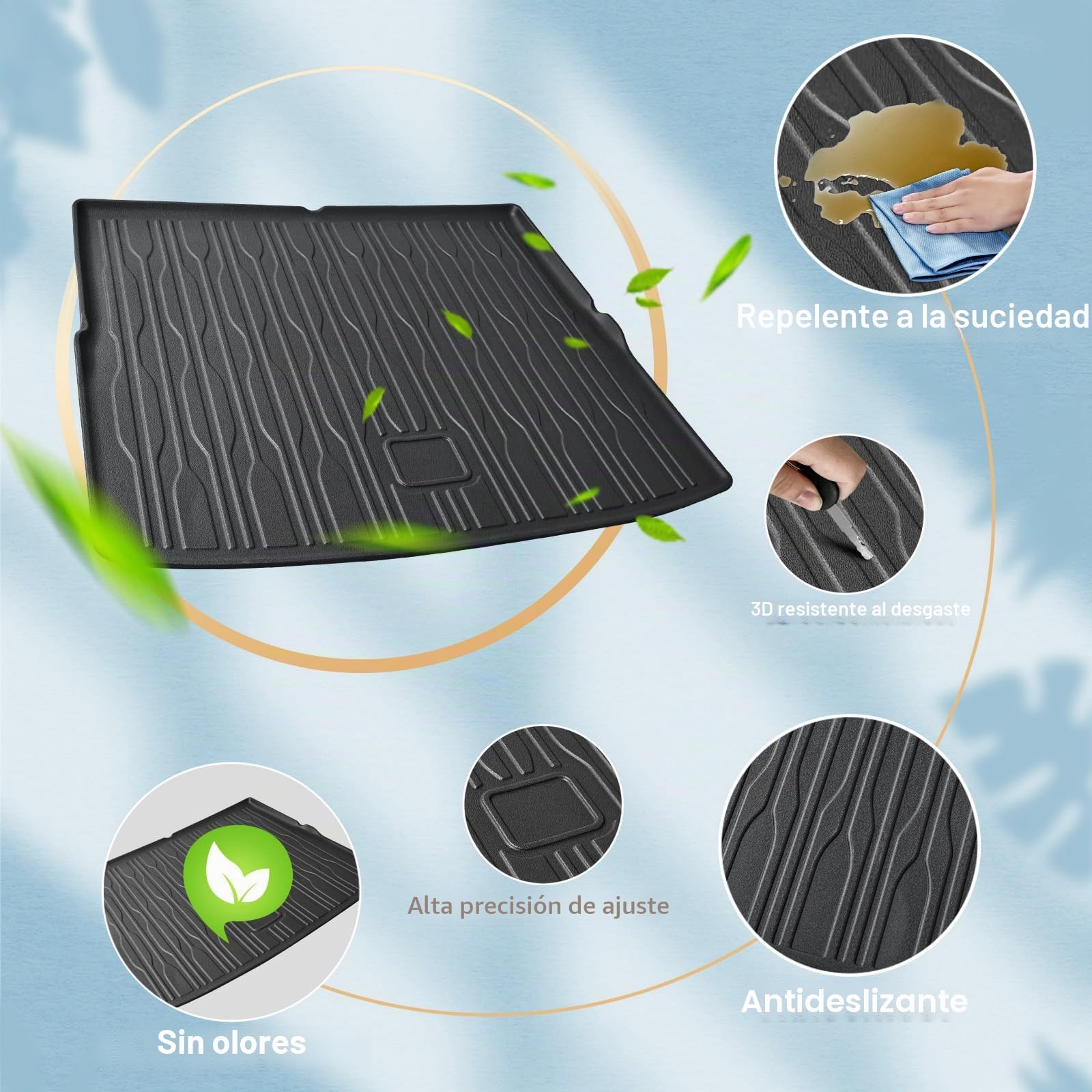 ECOZEN 3D Alfombrilla Maleter BYD Seal U (EV)/Seal U DM-i (PHEV) 2021-2024 TPE Alfombrilla de Goma para Maletero Impermeable Antideslizante Borde Alto Todo Clima Alfombrilla Maletero BYD Song Plus
