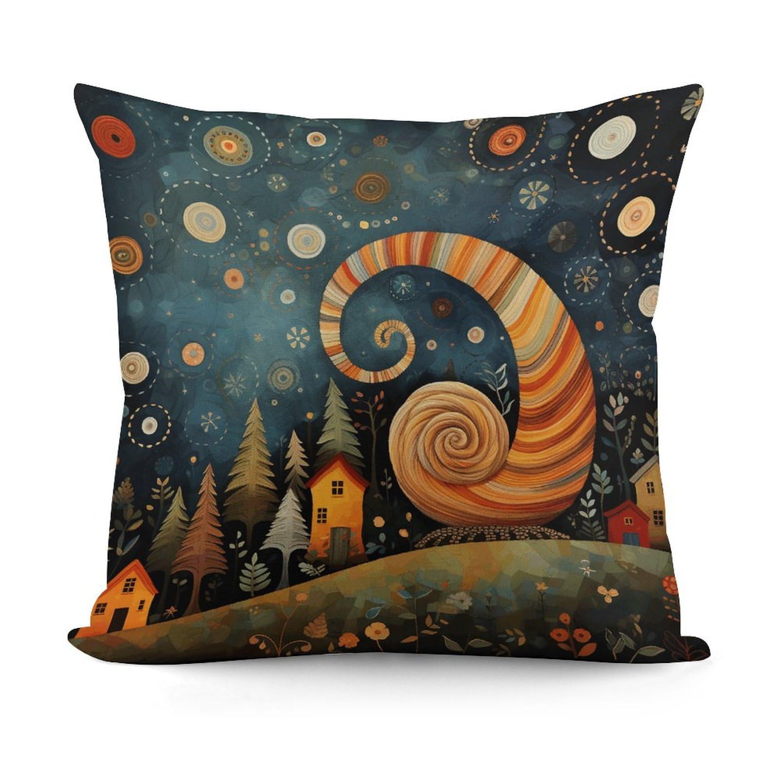 Adfgyerh Style Snail Element Picture Decorative Pillow Covers, Throw Pillow Covers Soft For All Seasons, Pillowcases For Couch Living Room Sofa Bedroom 18X18 Inch
