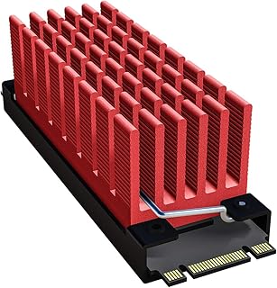 Archgon SSD Heatsink M.2 NVMe PCIe SSD Metallic Heatsink with Thermal Pad and Screwless Design for Desktop Workstation Server Business Computer Model HS-0130 (Red)