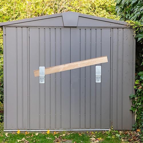 Miniatura 6 de 2 soportes de barricada de puerta de 2 x 4  2 piezas de barra abierta de acero inoxidable resistente para cerradura de puerta de seguridad soporte