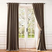 Vista 102 de Lazzzy - 2 paneles de cortinas opacas de terciopelo, con aislamiento térmico, con bolsillo para cortinero, para dormitorio, sala de estar