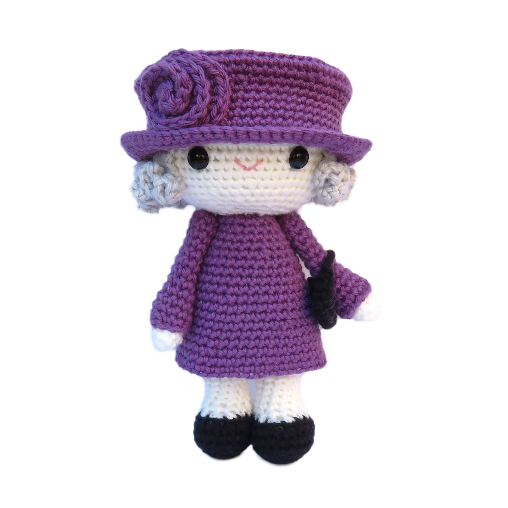 Crochet Kit, Lizzie Amigurumi doll, Complete crochet kit, Gift for teens (14+) and adults - Not for beginner (Purple)