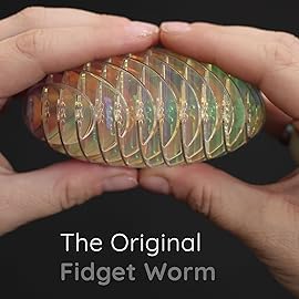 Morf Fidget Worm Toy - Flexible 3D Sensory Slug Figgy Toy for Kids, Teens, and Adults - Stretchy, Quiet, Stress and Anxiety Relief, Focus - For Play, School, Work Gifts, Great For Classroom and Office