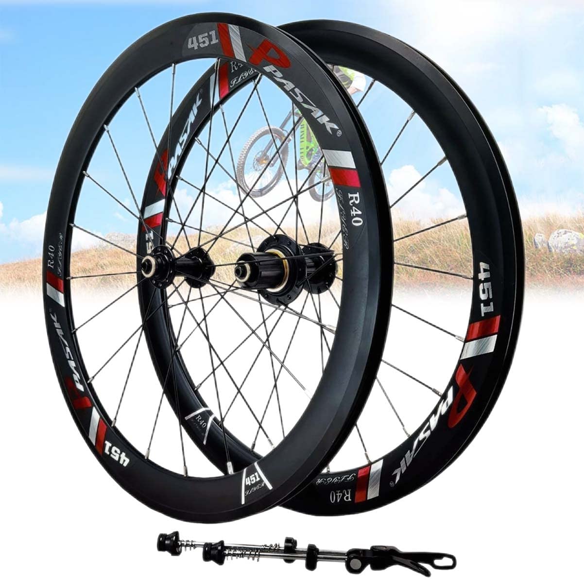 Amazon.co.jp: 自転車ホイールセット 20 インチ 1-3/8 ''V ブレーキ