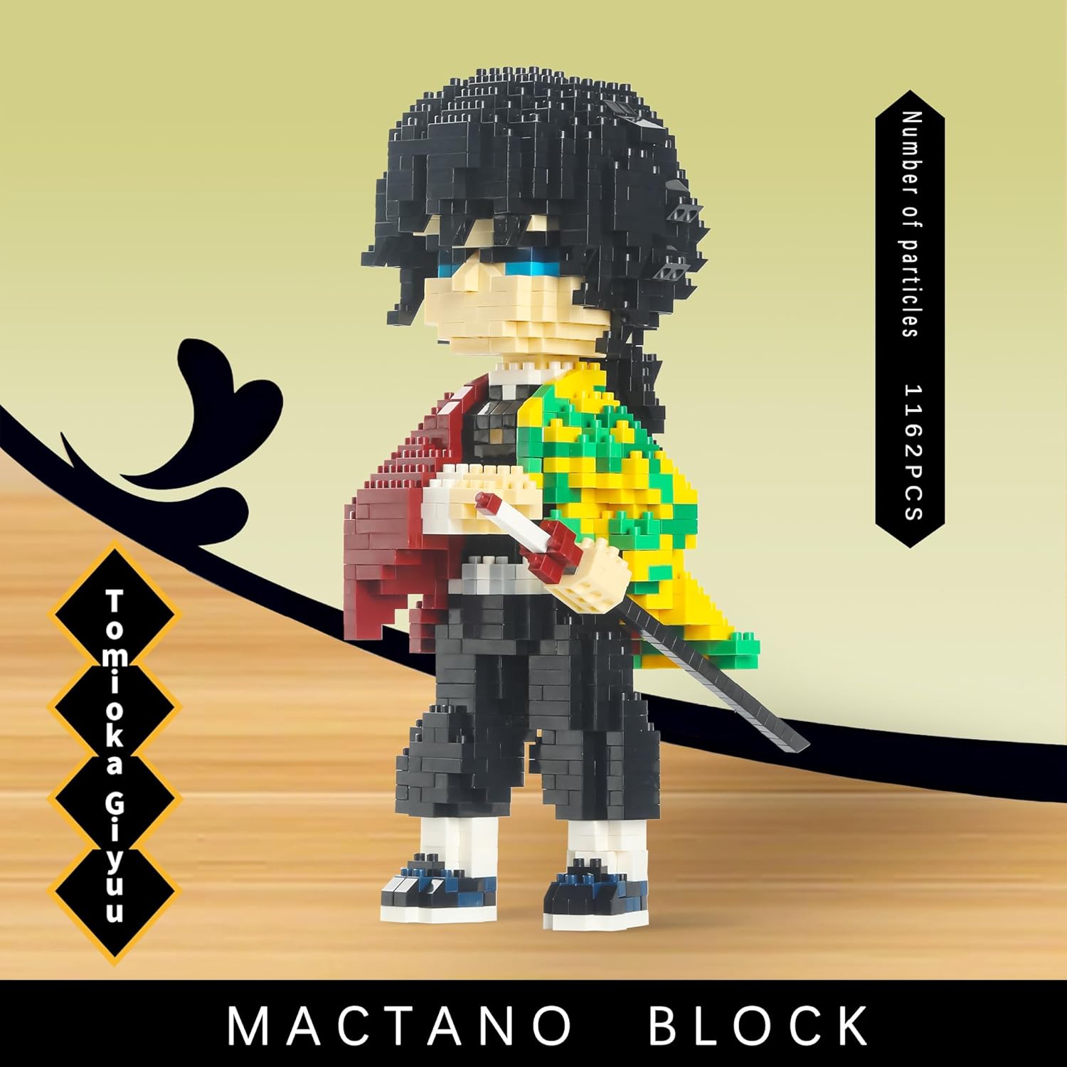 MACTANO Anime Demon Figure Micro Mini Building Set Slayer Giyuu Tomioka Building Block Toy for Adult