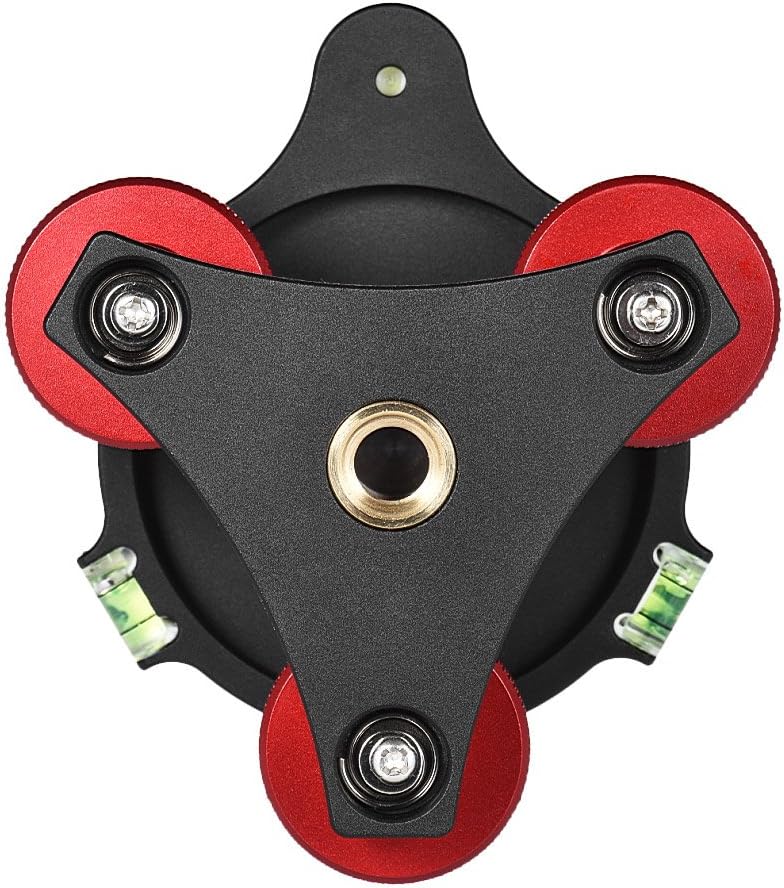 Andoer Tripod Leveling Base Leveler Tri-wheel Leveler with Bubble Level Bag for Canon Nikon Sony DSLR Camera