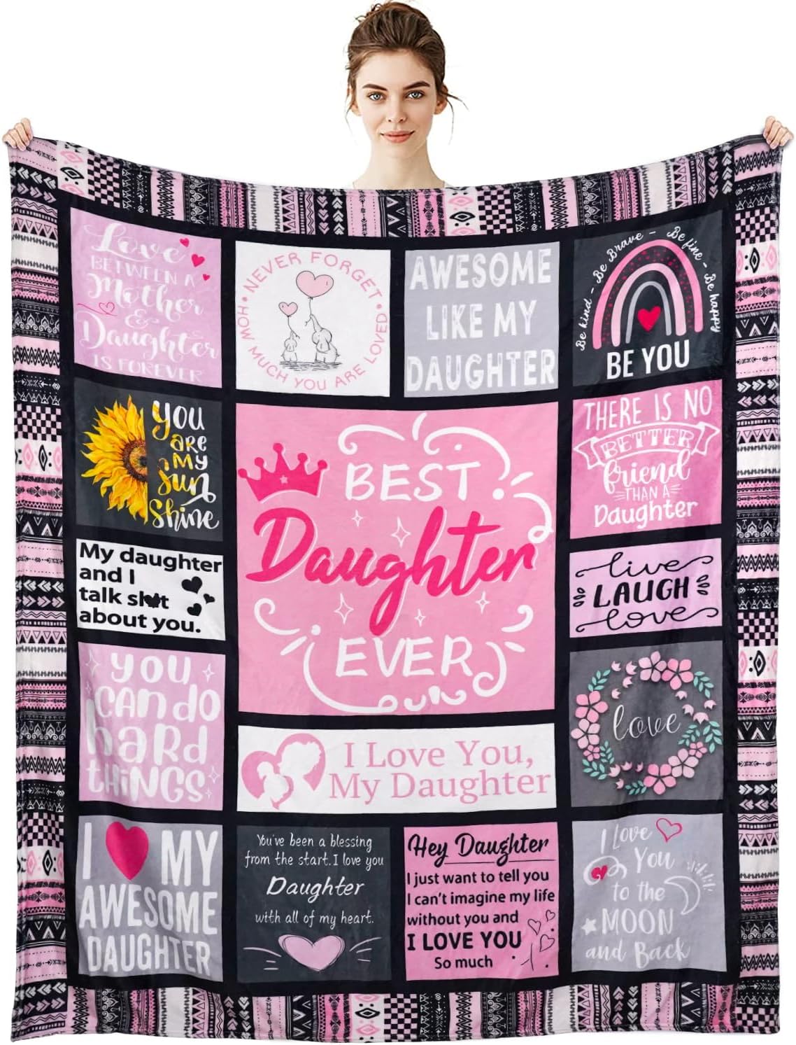 Gifts for Daughter, to My Daughter Blankets from Mom Dad