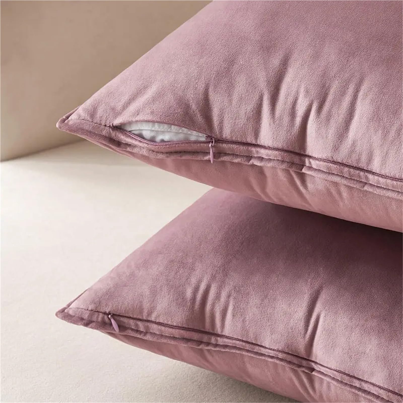 Chenille-Kissenbezug Lila Samt-Kissenbezüge for Sofa, dekorativer Kissenbezug, ultraweicher, 45 x cm, 30 50(Bind Lilac,45x45cm 2pcs Cover)