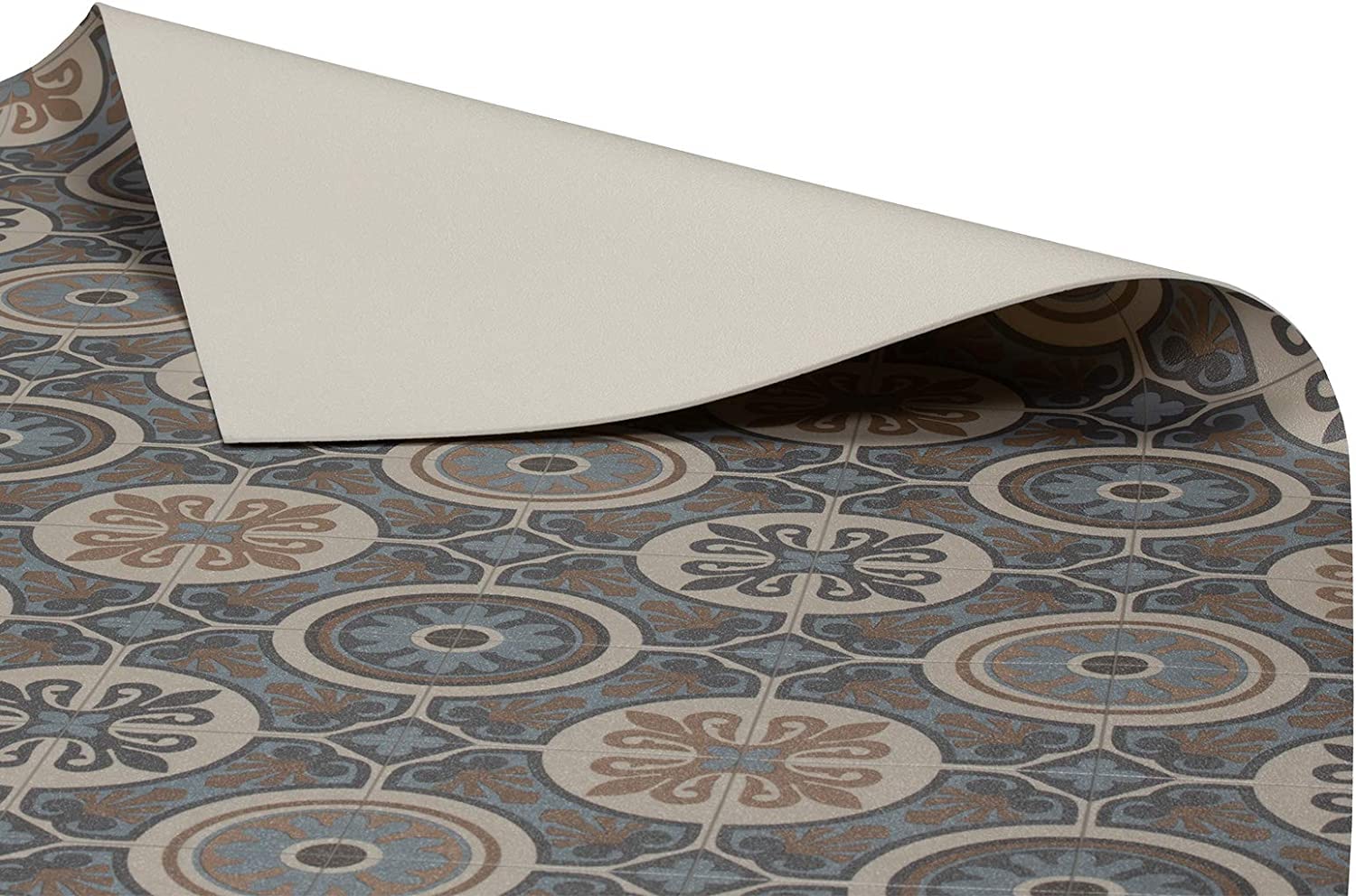 PLAZA Lagos 761M - Revestimiento de suelo de vinilo acolchado/PVC (espumado), muy resistente a la abrasión, efecto baldosa elegante, superficie en relieve, se vende por metros (200 x 400 cm)