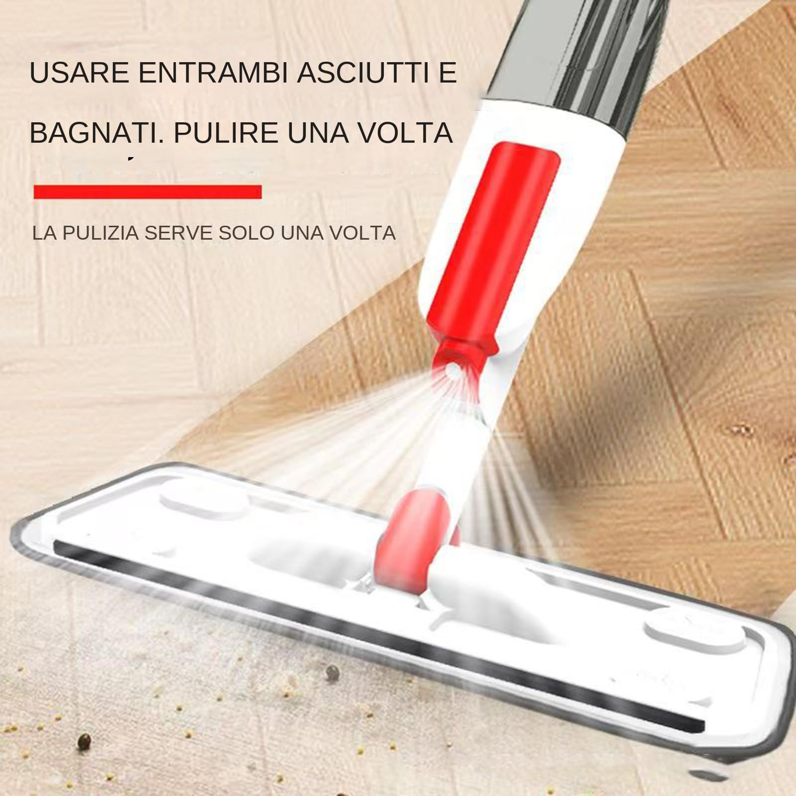 Mopa con pulverizador para Suelos Rotación de Alta precisión, con Amplia | Limpiador para suelos de baño Limpieza Multifuncional Con Spray Para Hogar, Apartamento, Dormito