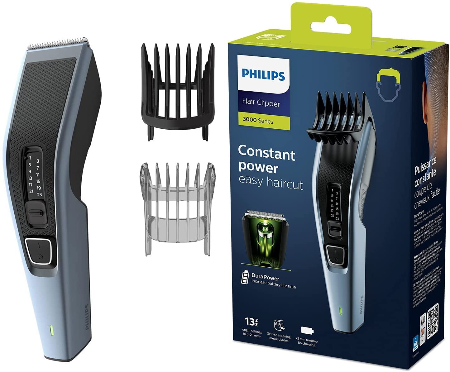 Philips Tondeuse à Cheveux Série 3000 avec Technologie Trim-n-Flow