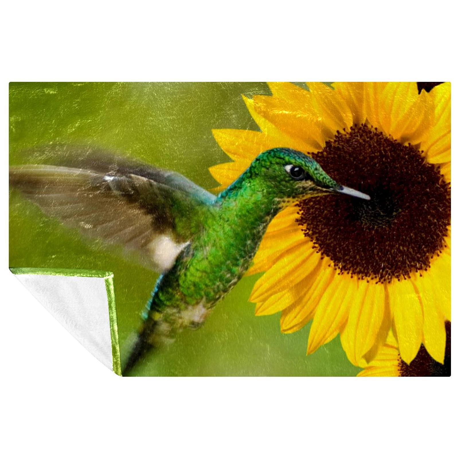 Couverture douce et chaude colibris 150x100 cm plaid canapé et lit