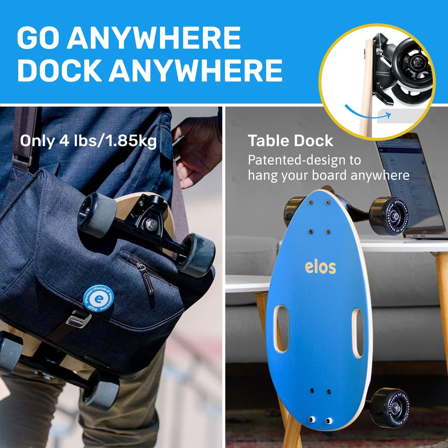 Elos Mini Cruiser Skateboards Gifts for Teen Boys, Men, Beginner, Adult, Kids - Lightweight, Portable & Durable Wooden Commuter Cruiserboard Longboard. DIY Gift Box kit, Build it Yourself Skate Board