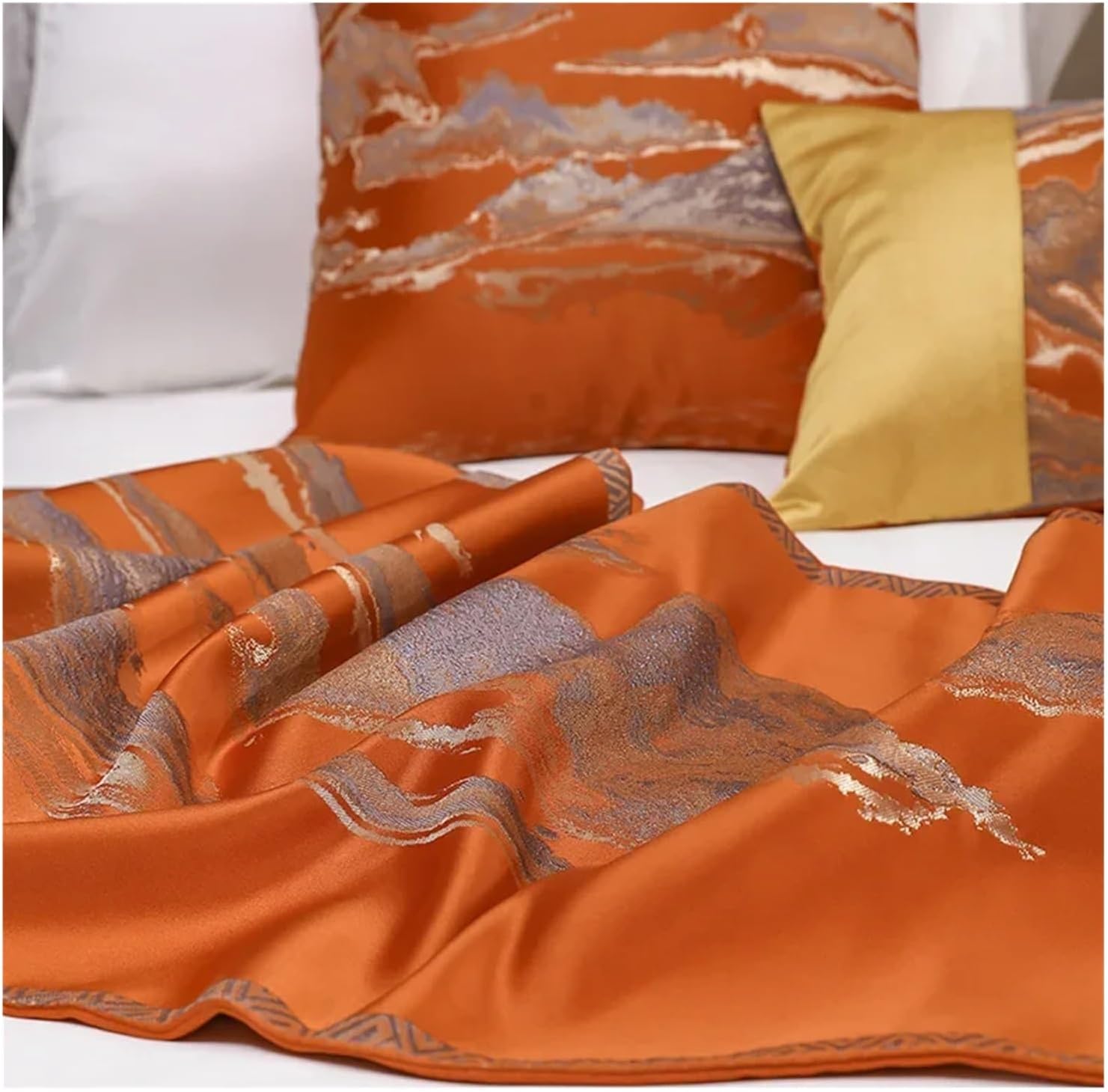 Bed Flag Hotel Cupboard Table Runner Decor for Home Parlor Wedding Bedding Pillowcase(Blue,45x45cm PillowcaseX2)