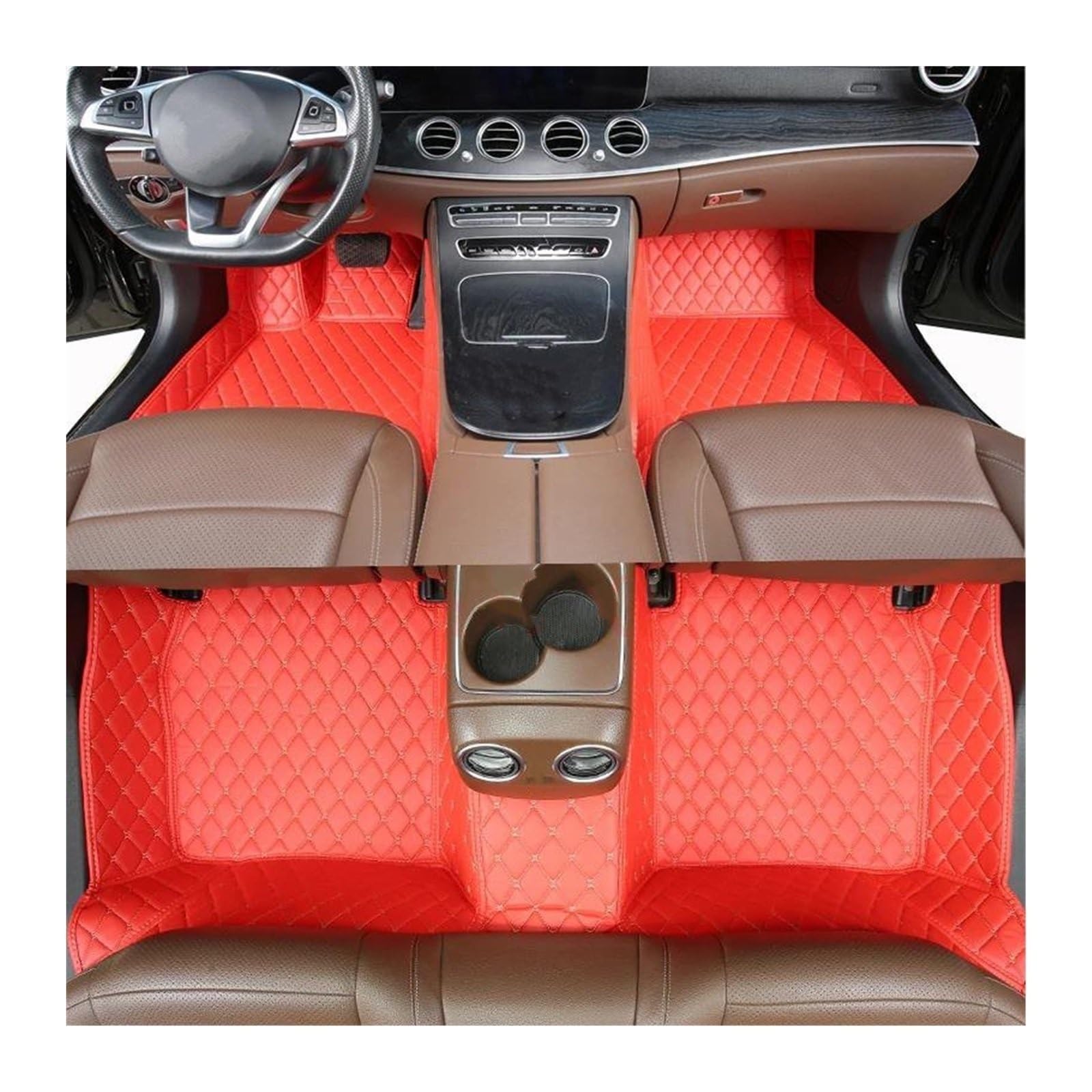 Moquettes tapis voiture haut de gamme sur mesure ID.6 6 places rouge