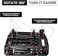 Vista 4 de SELORSS Camión de mano plegable, carrito de equipaje resistente de 530 libras, carrito plegable para mudanza, carrito de plataforma utilitaria con 6