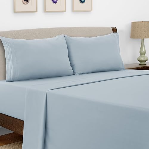 Miniatura 2 de LDC LUX DECOR COLLECTION Sábanas de cama de 6 piezas tamaño King, sábanas de microfibra cepillada de hasta 16 pulgadas de profundidad, sábanas y