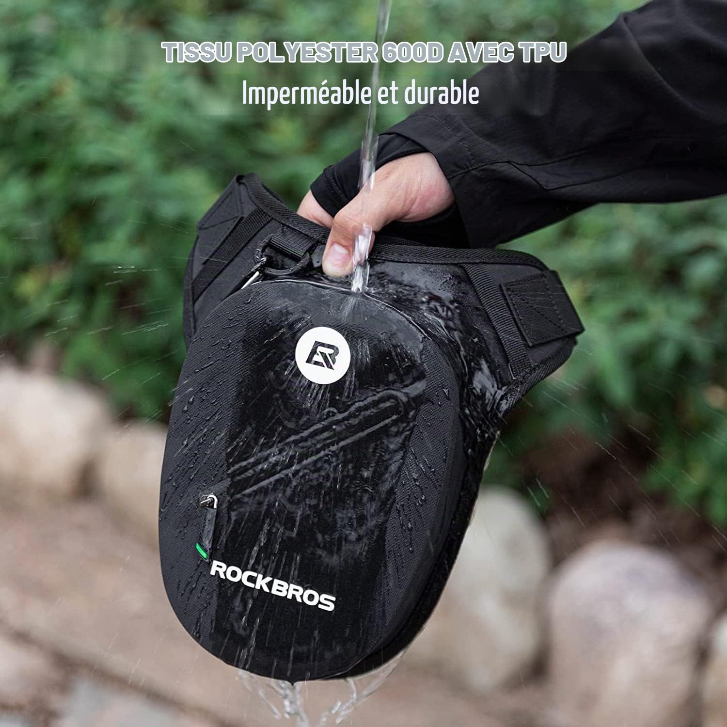 ROCKBROS Sacoche de Jambe Moto, Sac Moto Étanche avec Bandoulière, Sac Ceinture Réfléchissant Amovible, Sacoche en Cuisse Homme Femme pour Moto Cyclisme Randonnée Sports en Plein Air
