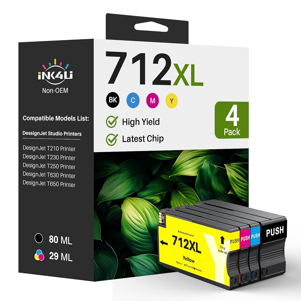 Amazon.com: 712XL 712 Ink Cartridges High Yield Replacement