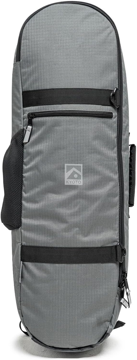 Kyoto Big Fish Skateboard Cruiser & Surfskate Bag — Fits Wide and Mid-Size Boards, Travel Carry Case with Internal Accessory Divider (Grey Ripstop)