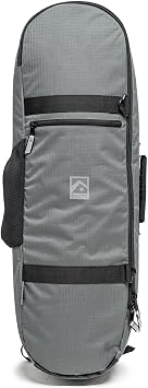 Kyoto Big Fish Skateboard Cruiser & Surfskate Bag Fits Wide and Mid-Size Boards, Travel Carry Case with Internal Accessory Divider Grey Ripstop