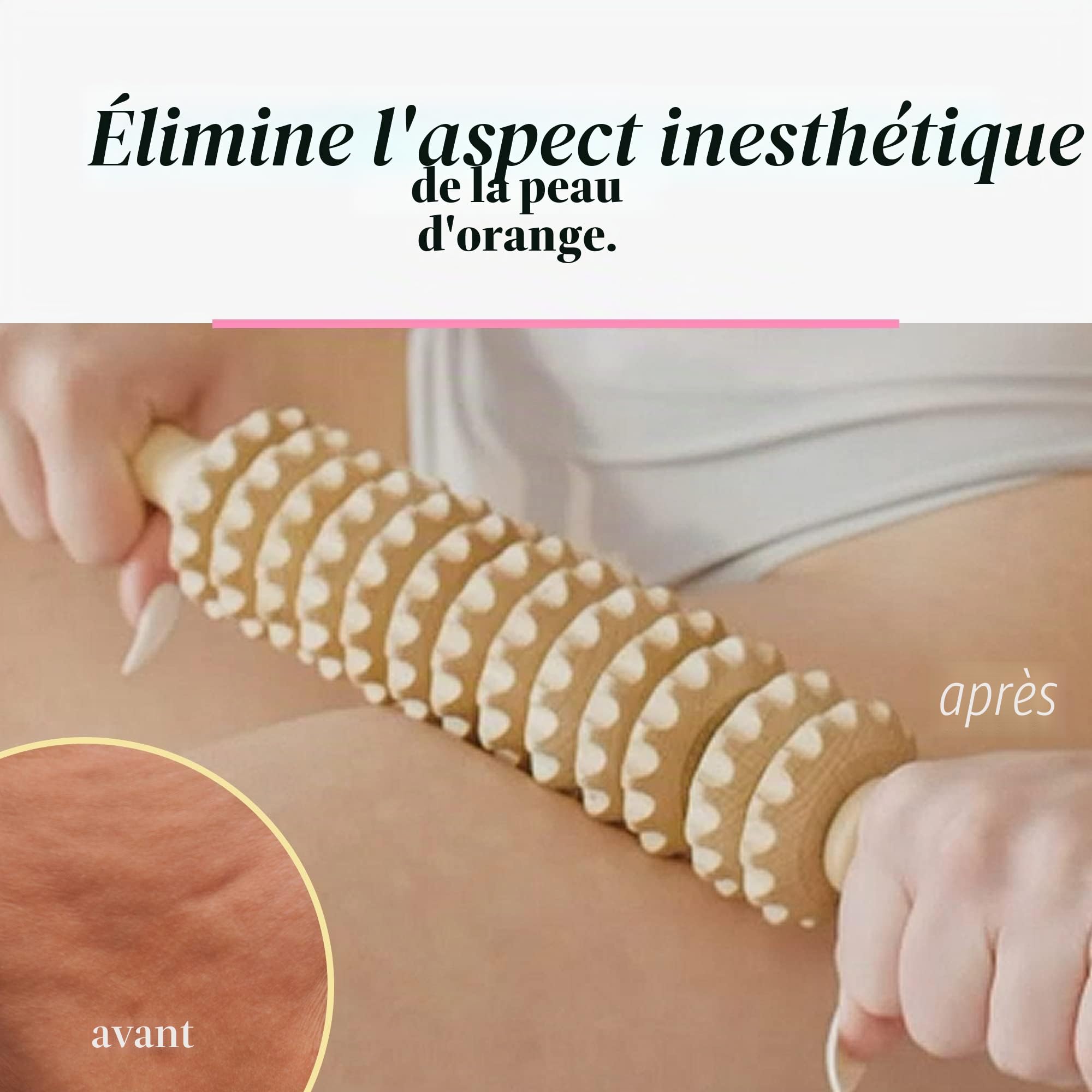 Tuuli Accessories Anti Cellulite Masseur Rouleau de Massage Appareil Maderothérapie Bois 40 cm