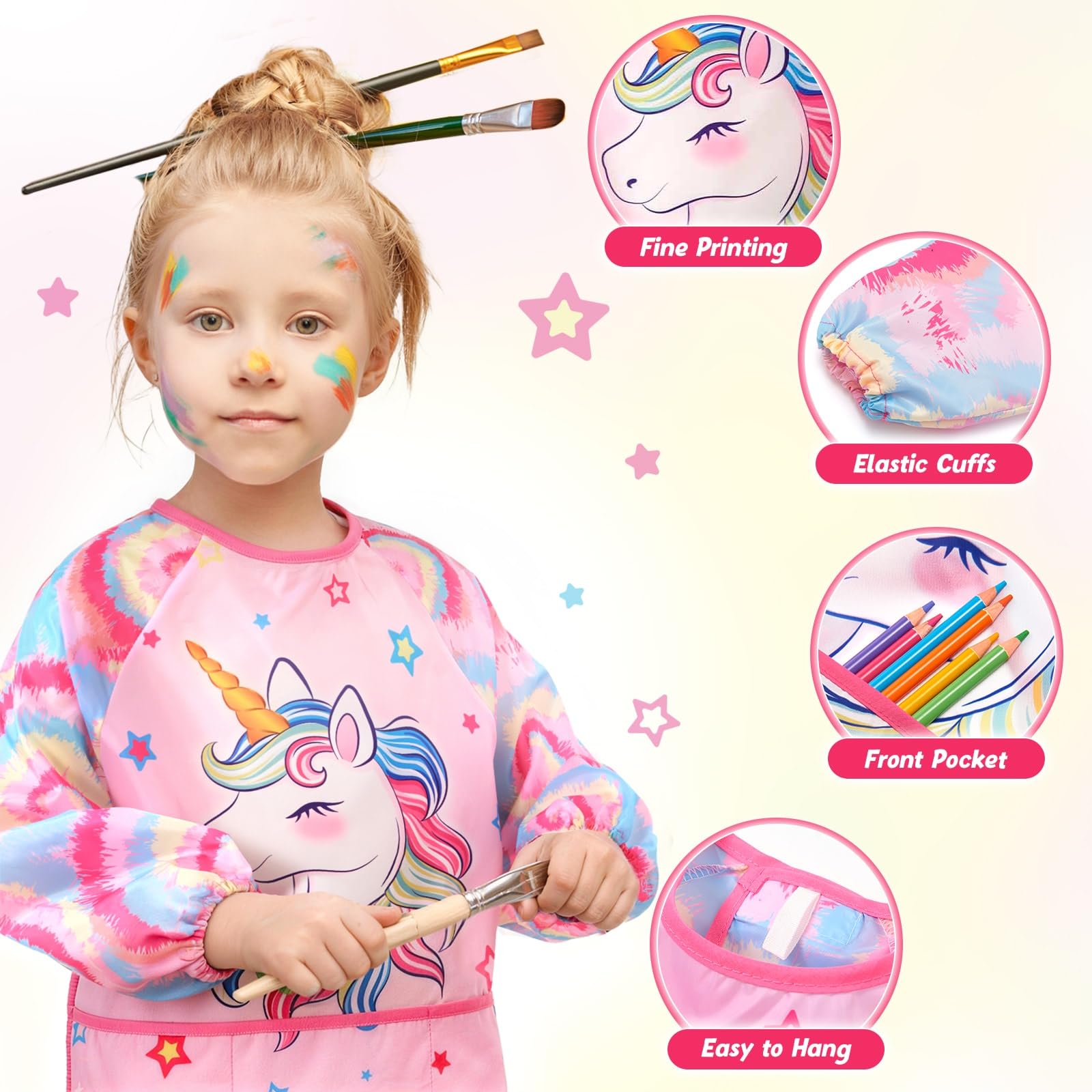 WERNNSAI Tablier Peinture Enfant pour Garçons et Filles 3-12 Ans