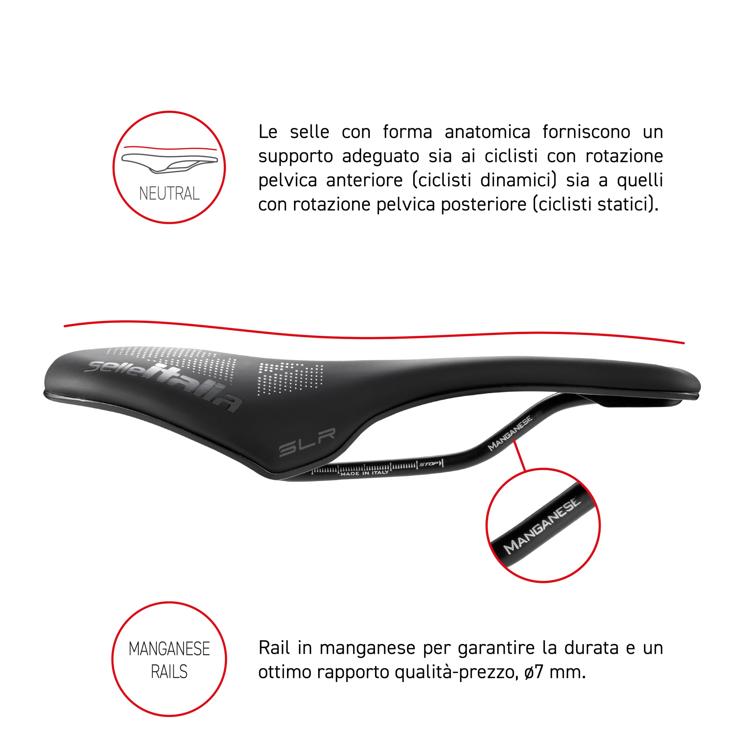 Selle Italia SLR BOOST TM SUPERFLOW - Sella Bicicletta con Design Classico SLR, sella bici da strada comoda in gel e foro Superflow