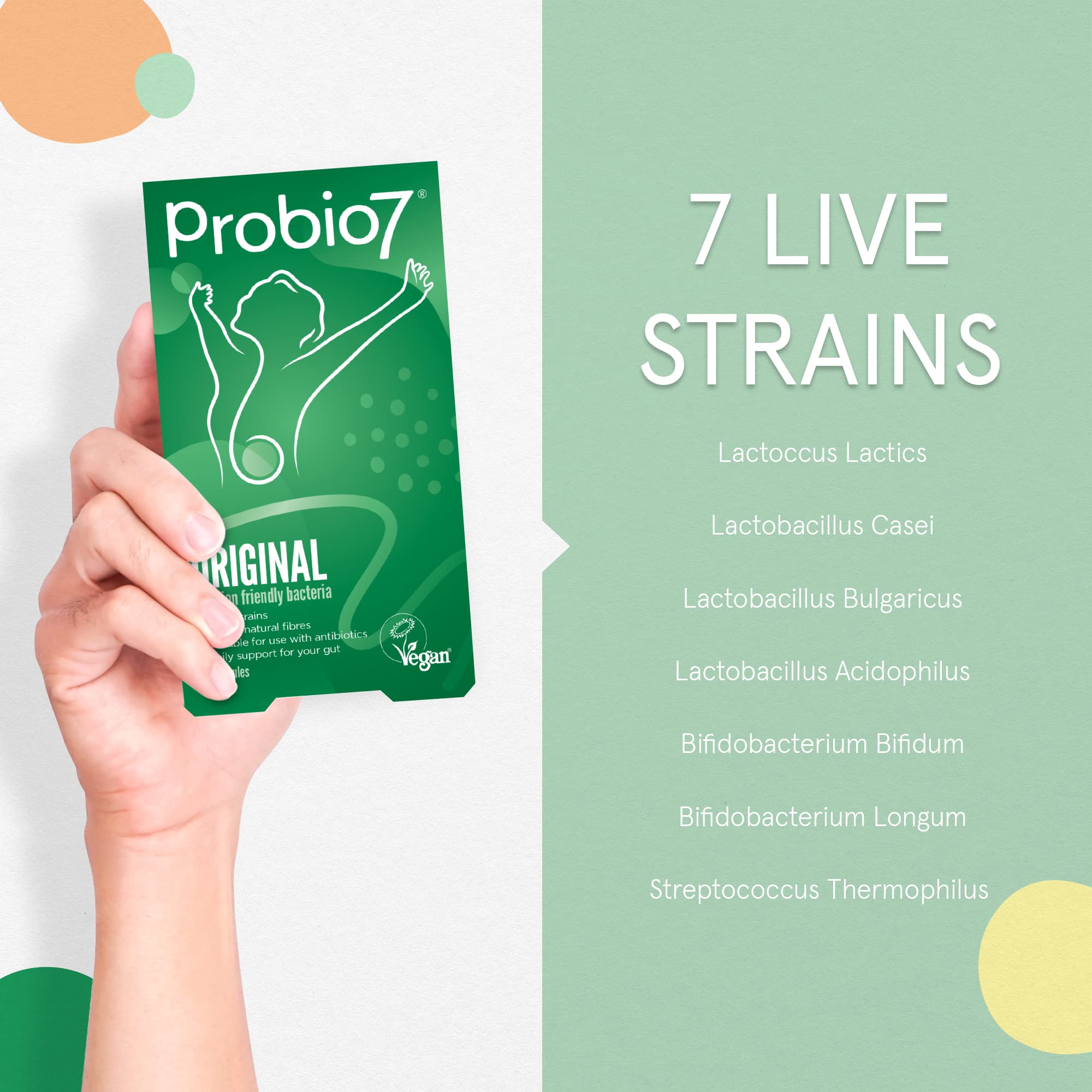 Probio7 Original Vegan Approved 7 Live Strains 4 Billion CFU + 2