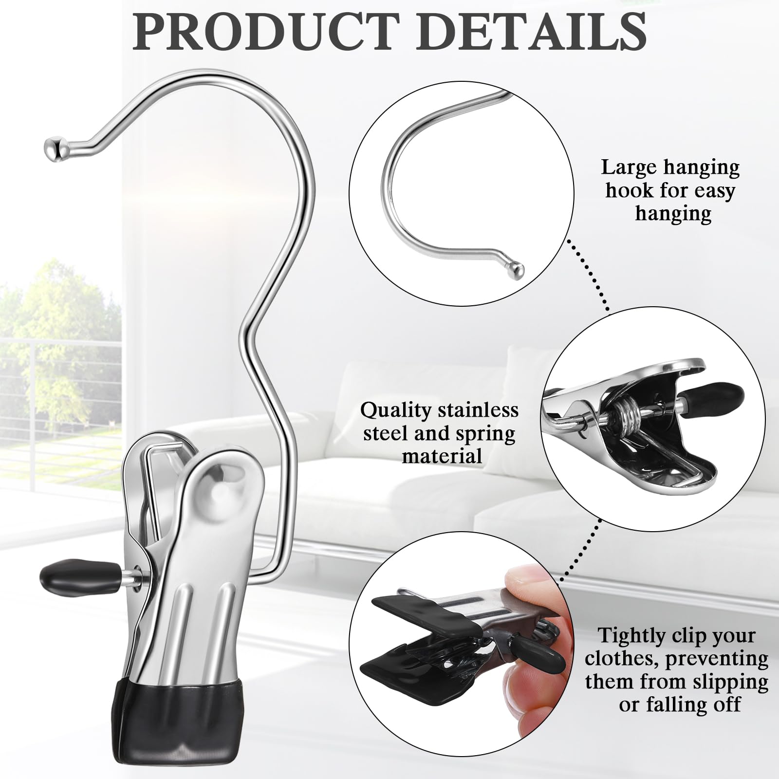 Yinder 250 Pcs Stainless Steel Boot Hanger Clips - Heavy Duty Laundry Clips For Closet, Travel, Drying - View #8