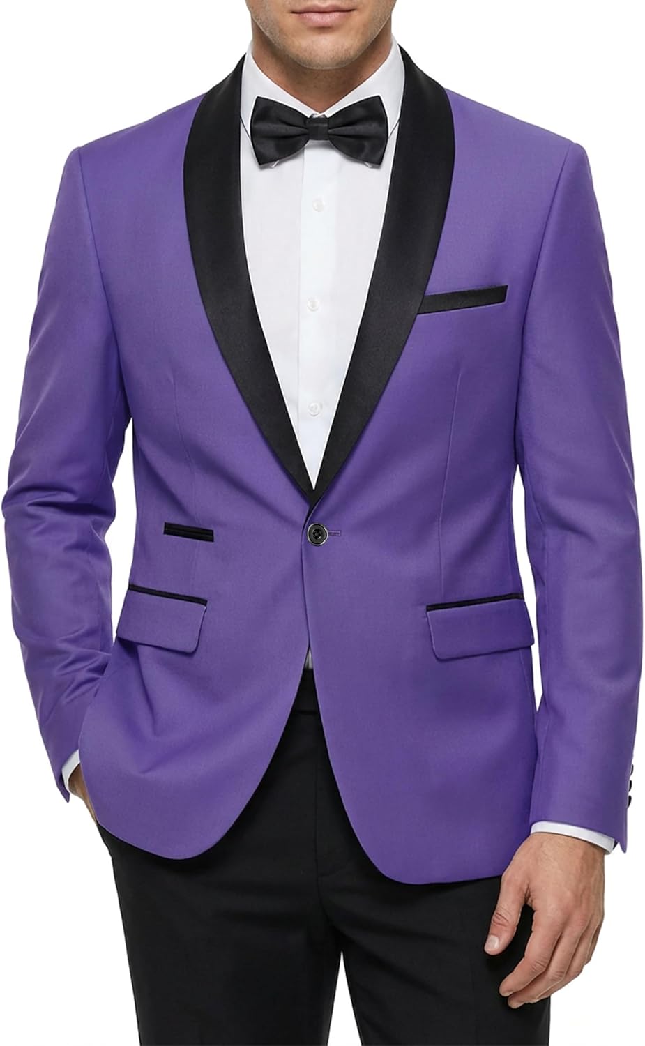 MY'S Men's Casual Slim Fit Blazer, One Button Shawl Lapel Lightweight Suit Jacket for Dinner Wedding Party