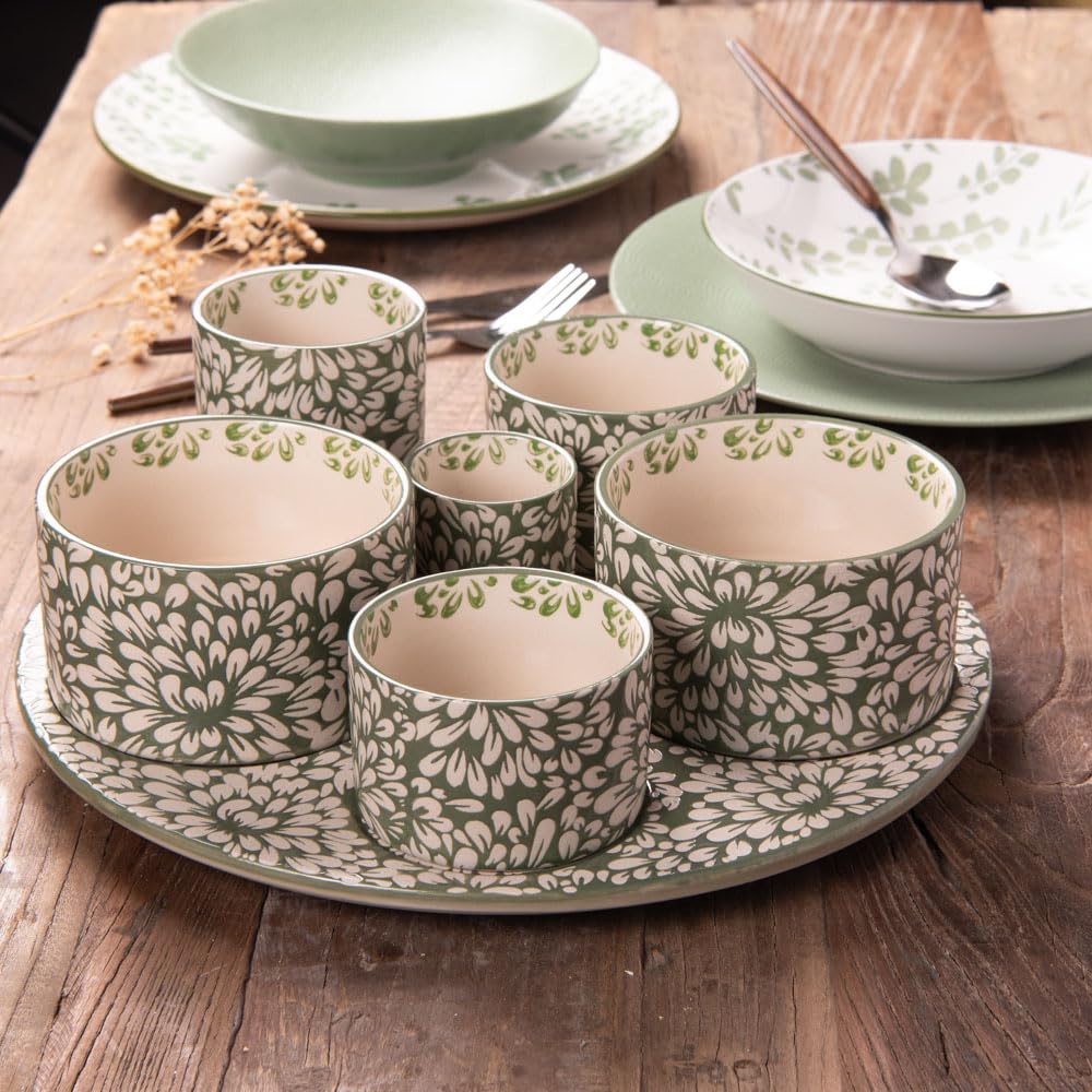Service Apéritif 6 Pièces Nelson – Porcelaine 31x31 Cm – Table Passion