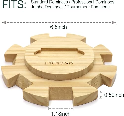 Miniatura 3 de Hub de tren mexicano de hasta 8 jugadores, centro de mesa de madera de pino premium para accesorios de dominó de tren mexicano y juego de dominó con