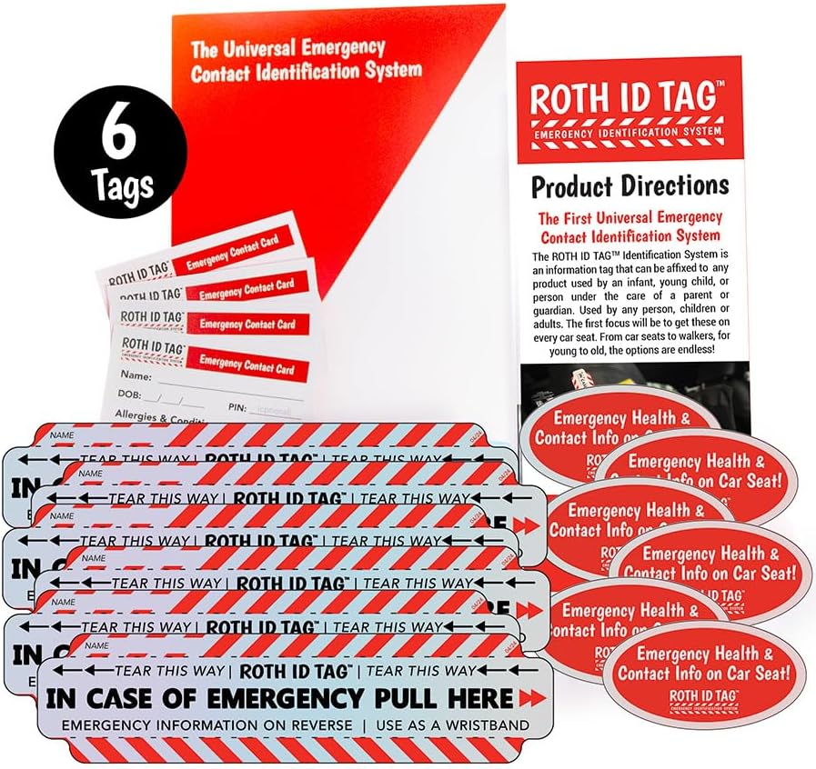Amazon.com: Family ROTH ID TAG™ Kit | Emergency Contact Identification ...