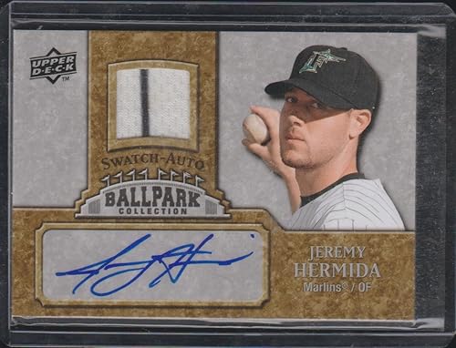 2009 Upper Deck Jeremy Hermida Marlins Auto/Game Used Jersey Baseball Card #JA-JH
