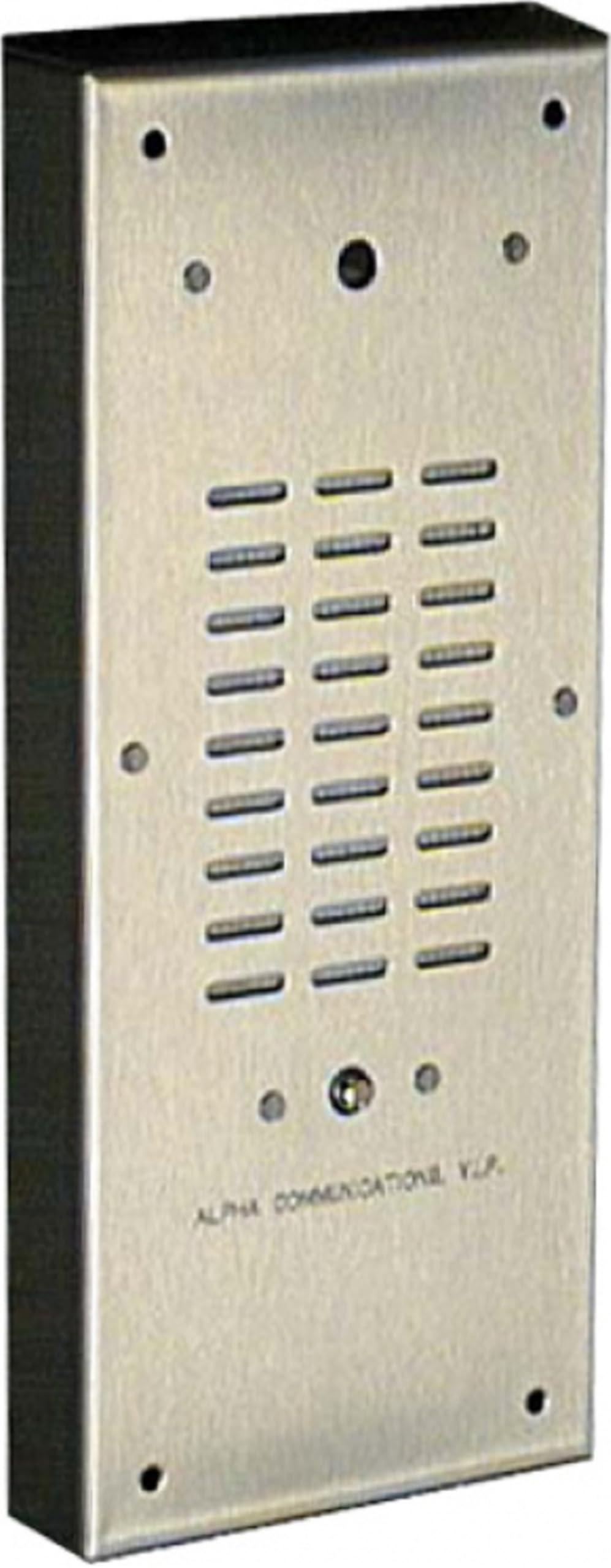 Alpha Communications VI402S001VFSE QwikBUS Surface Stainless Steel Video Door Station - 1 Call Button; FSE1500 Station and Camera Built-in; Used with AlphaEntry/QwikBUS Intercom/Emergency Systems