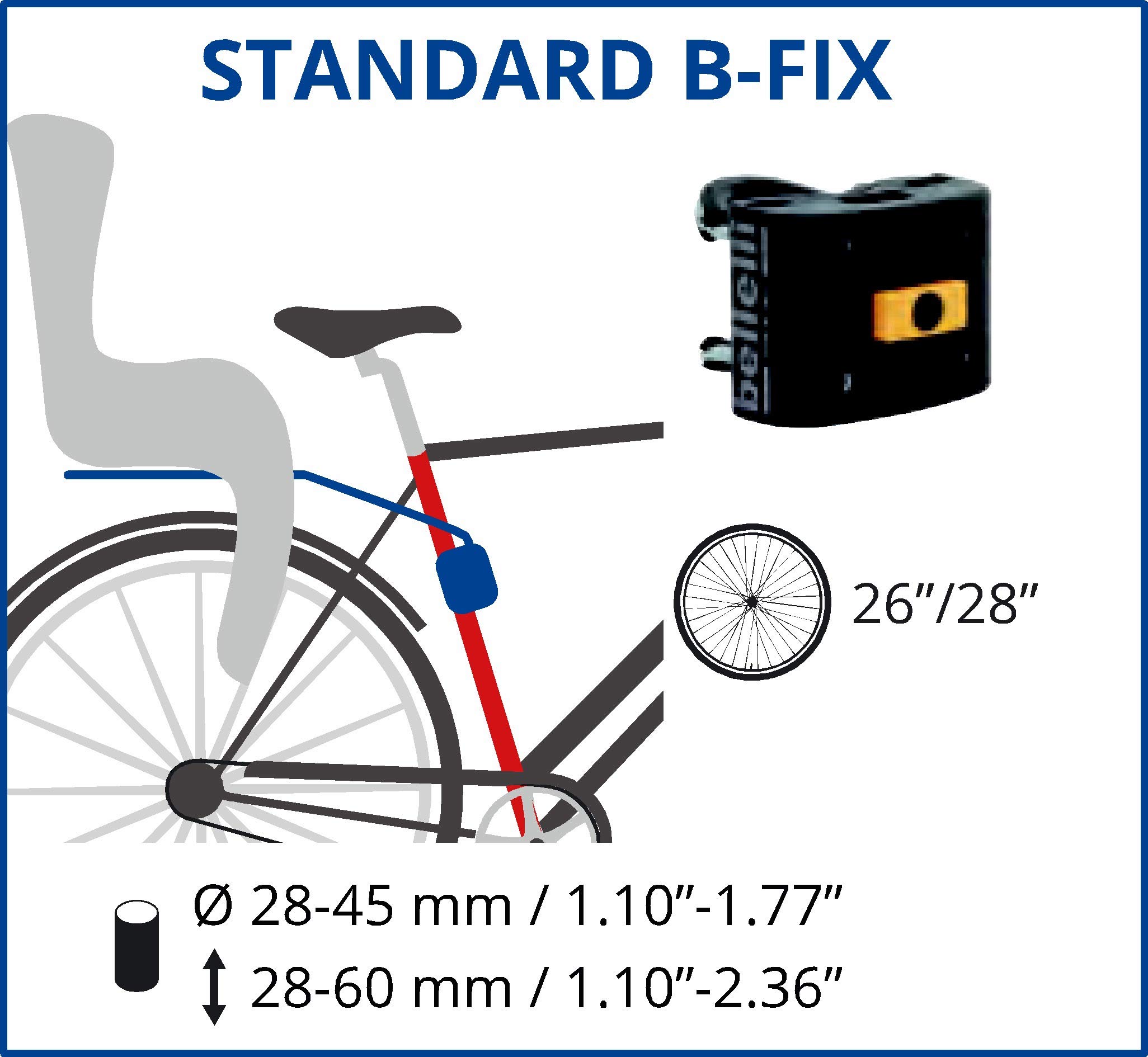 b bellelli Mr Fox - Siège arrière pour vélo - pour Les Enfants jusqu'à 22 kg, de 3 à 8 Ans - Fixation au Cadre, inclinable