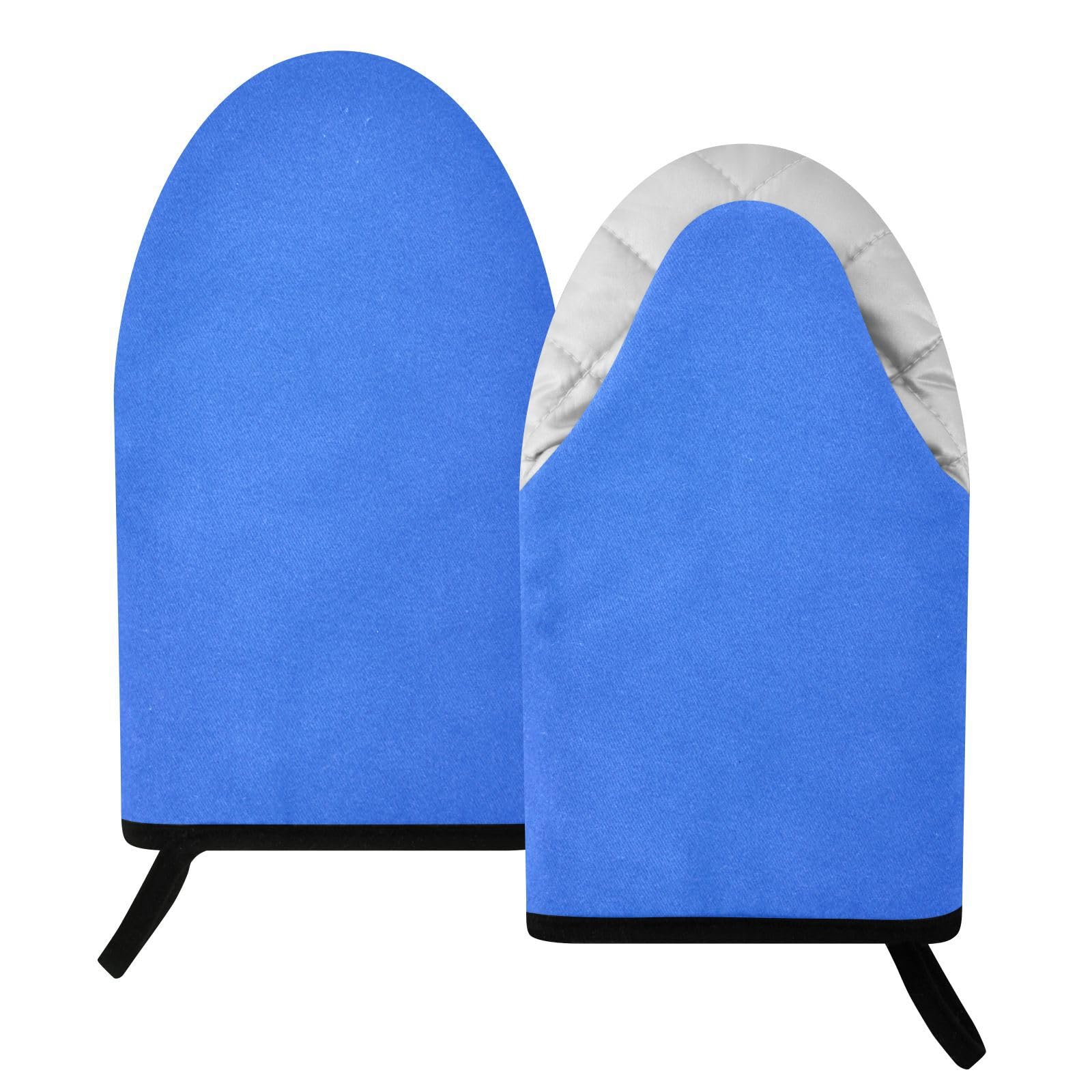 BURSTDDY Blue Oven Mitt,Heat Resistant Kitchen Mitts for Cooking