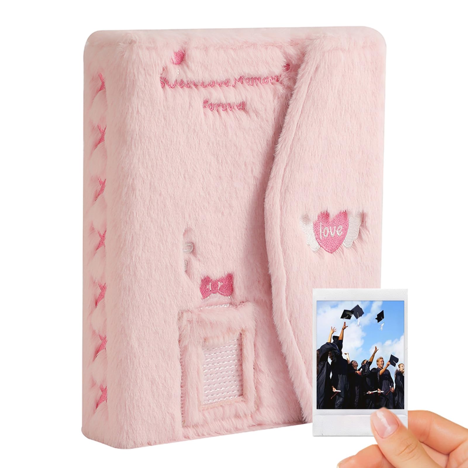 Hugsweet Album Fotografico, Album Fotografico Magnetico, Album Fotografico per Album con Copertina in Peluche, Album con Copertina Magnetica in Peluche Riutilizzabile Fai-da-Te per Biglietti di