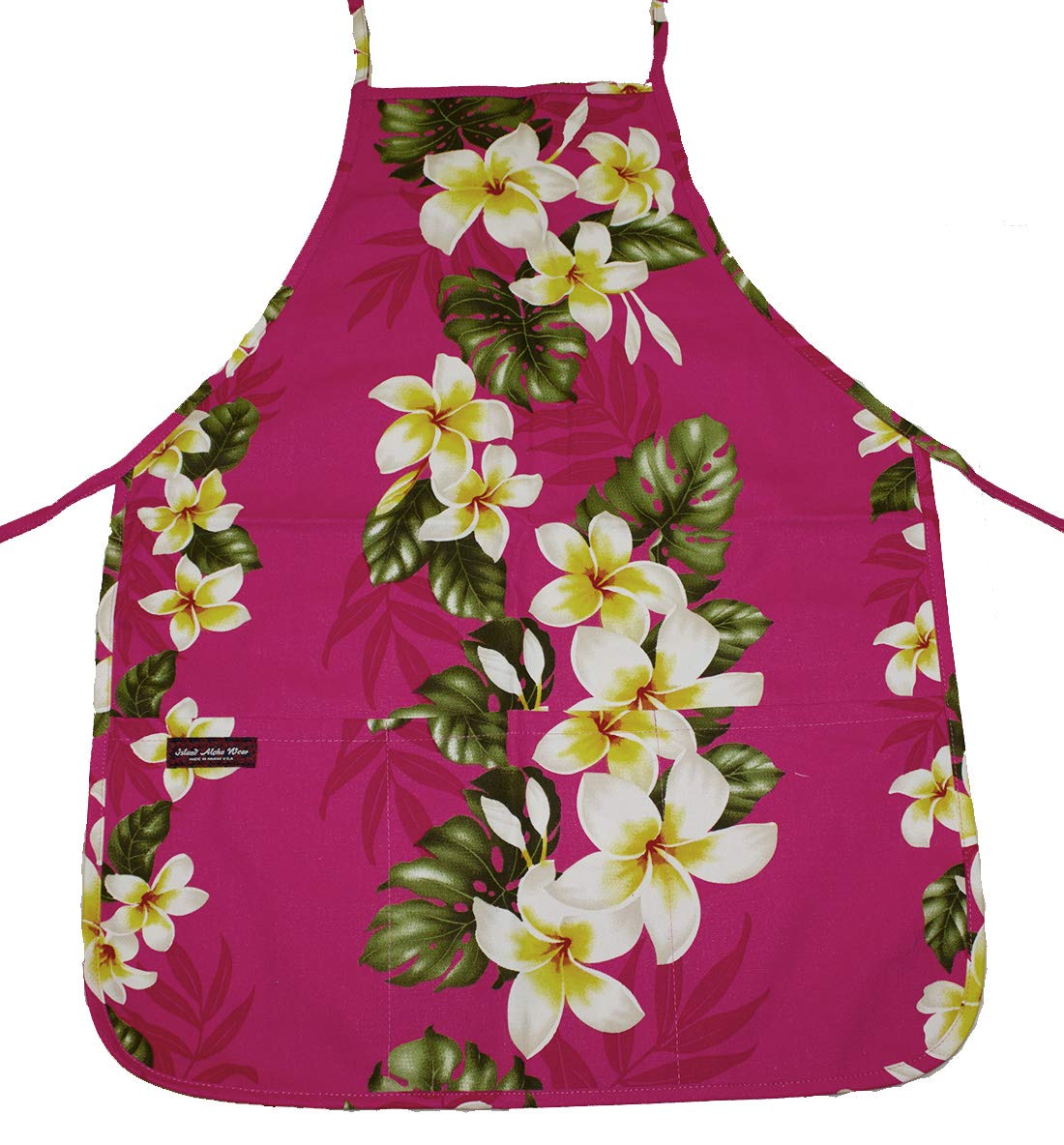Hawaiian Chef Aprons, Hawaii Flower and Hula Girls Apron (Dark Pink)