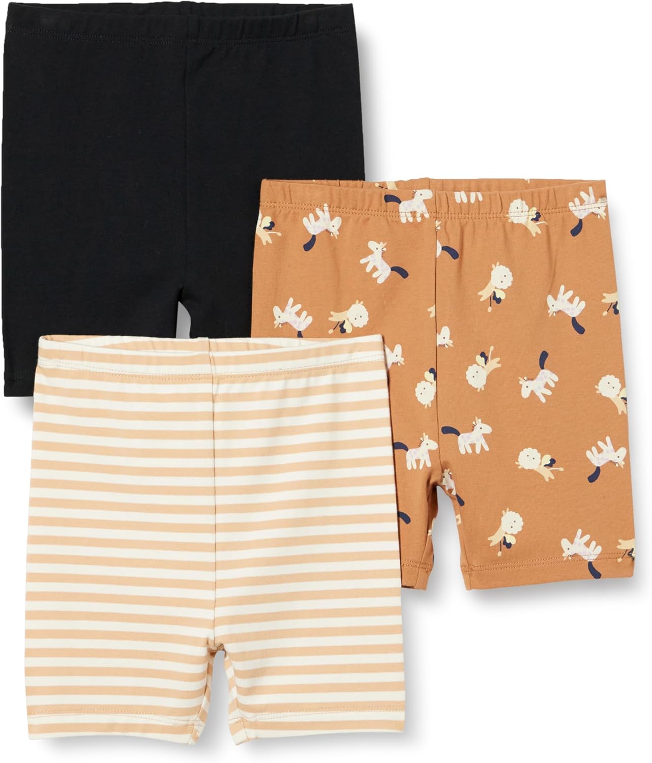 Amazon Essentials Baby-Girls Bike Shorts 18 Months Black/Stripe/Lion and Pony