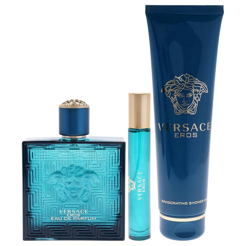 Amazon.com : Versace Eros for Men 3 Pc Gift Set - 3.4oz EDP