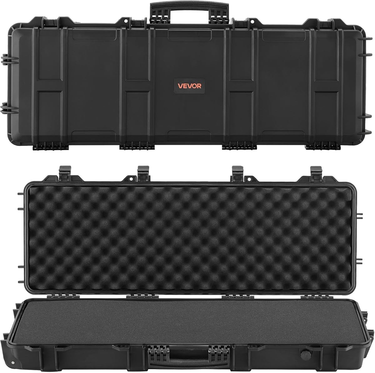 VEVOR Rifle Case, Rifle Hard Case with 4 Layers Fully-protective Foams, Lockable Hard Gun Case with Wheels, IP67 Waterproof & Crushproof, for Rifles or Shotguns