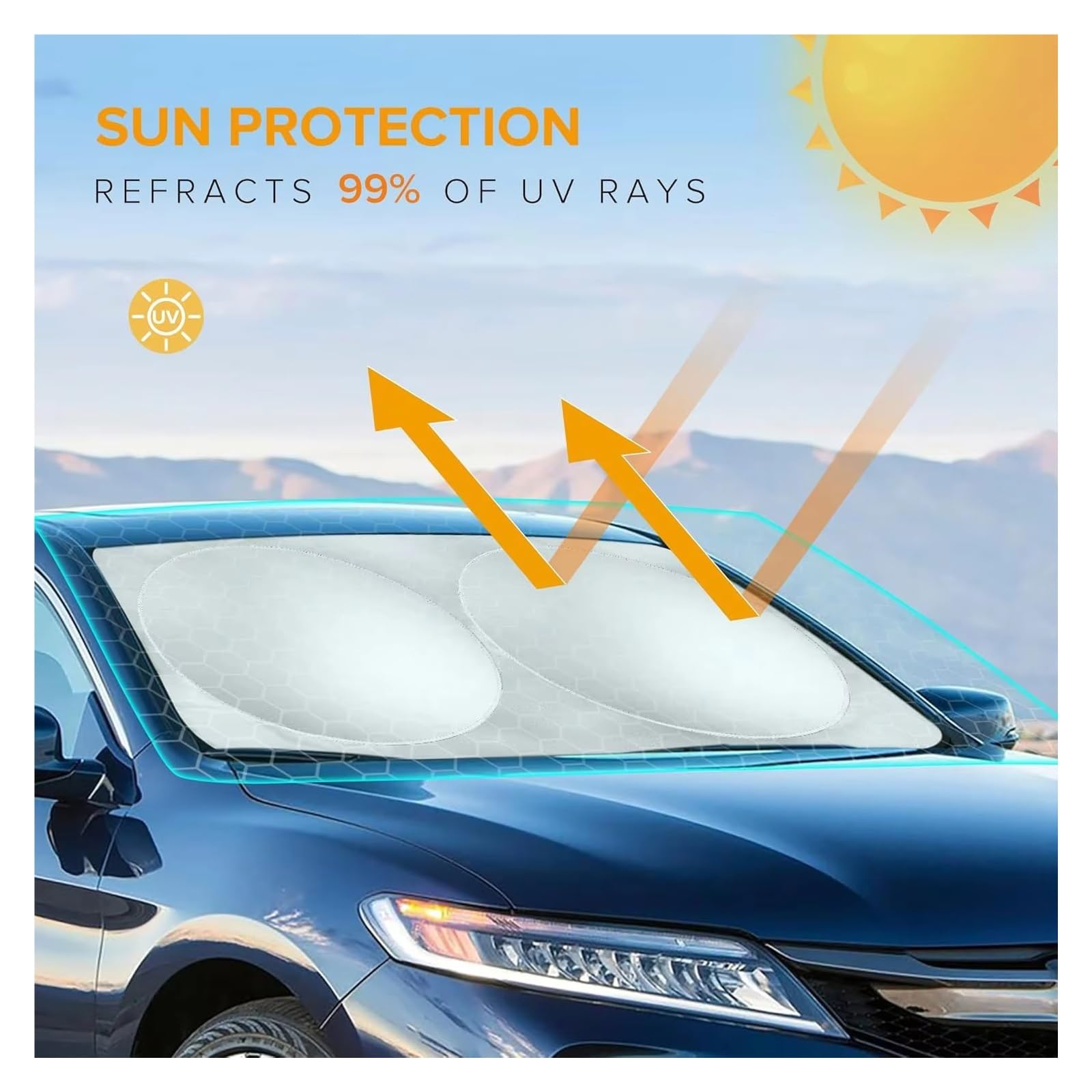 Pare-Soleil De Pare-Brise De Voiture Pare-Brise Pare-Soleil Avant Arrière Intérieur Protection Contre La Chaleur Solaire Parasol Pliant Accessoires Automobiles