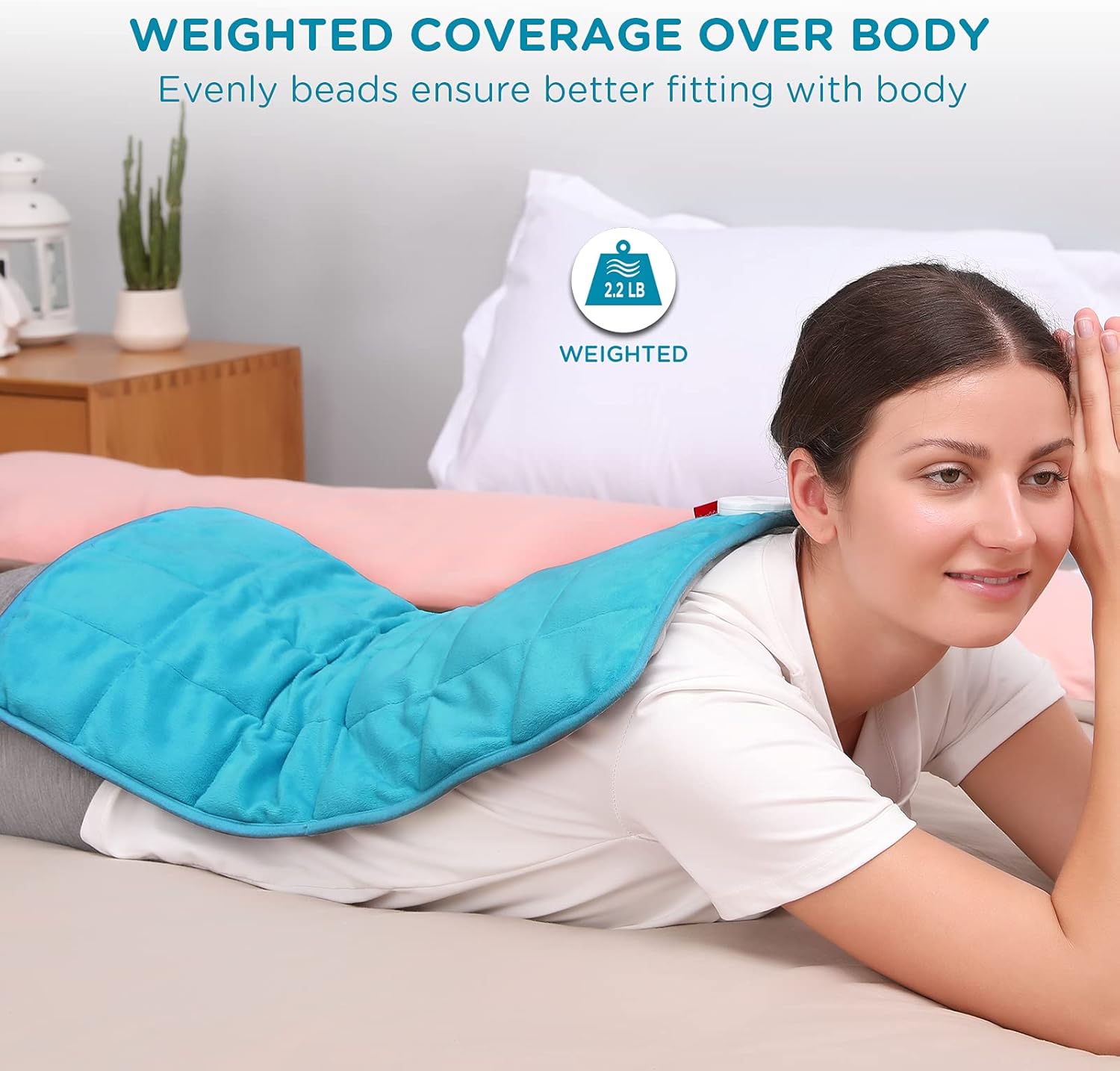 Weighted Heating Pad, Comfytemp 12x 24" Electric Heating Pad for Back Pain Relief with 9 Heat Settings | 11 Auto-Off | Stay on | Backlight, 2.2lb XL Heat Pad for Shoulders and Cramps Relief, Washable : Health & Household