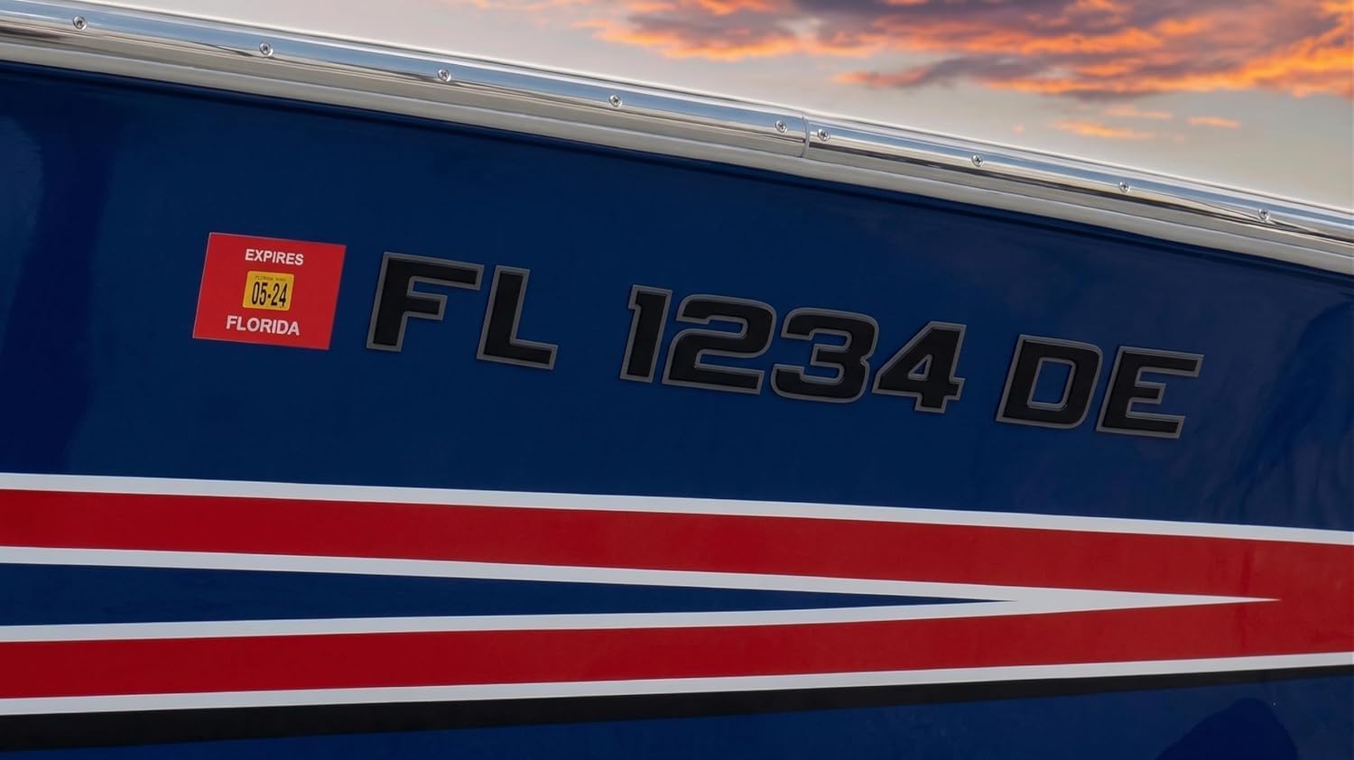 Hardline Products USA Custom Boat Registration Numbers | 3D Raised EVA Foam Decals | 3-Inch Black & Silver | USCG Compliant | Pre-Spaced Port & Starboard Kit for Pontoons, PWC & Hulls