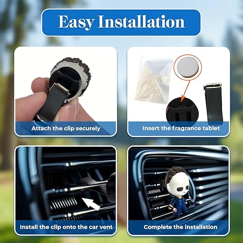 Miniatura 5 de Ambientador de coche de resina 3D de personajes de película de terror, clips de ventilación de ambientador espeluznantes, accesorios de automóvil