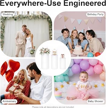 Cylinder Pedestal Stands,White Round Display Stands Pillars