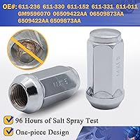Vista 6 de 24 tuercas hexagonales M14x1.5 de 3/4 pulgadas de 0.748 in de longitud, tuerca de rueda cromada estilo fábrica para Silverado Avalanche Suburban